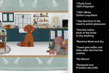 Load image into Gallery viewer, Red Dachshund in the Kitchen Kitchen Towel