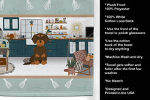 Load image into Gallery viewer, Wirehair Chocolate and Tan Dachshund in the Kitchen Kitchen Towel