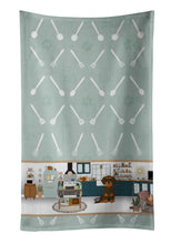 Load image into Gallery viewer, Wirehair Chocolate and Tan Dachshund in the Kitchen Kitchen Towel