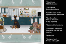 Load image into Gallery viewer, Black and Tan Doberman Pinscher in the Kitchen Kitchen Towel