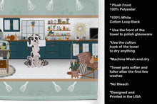 Load image into Gallery viewer, Harlequin Great Dane in the Kitchen Kitchen Towel