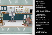Load image into Gallery viewer, Gray Italian Greyhound in the Kitchen Kitchen Towel