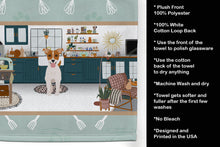 Load image into Gallery viewer, Brown White Smooth Jack Russell Terrier in the Kitchen Kitchen Towel