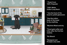 Load image into Gallery viewer, Black Labrador Retriever in the Kitchen Kitchen Towel