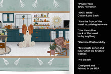 Load image into Gallery viewer, Red and White Papillon in the Kitchen Kitchen Towel