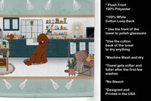 Load image into Gallery viewer, Standard Red Poodle in the Kitchen Kitchen Towel