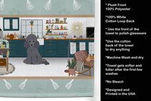 Load image into Gallery viewer, Toy Grey Poodle in the Kitchen Kitchen Towel