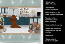 Load image into Gallery viewer, Toy Red Poodle in the Kitchen Kitchen Towel
