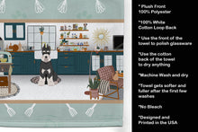 Load image into Gallery viewer, Black and Silver Schnauzer in the Kitchen Kitchen Towel