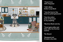 Load image into Gallery viewer, Salt Pepper Natural Ears Schnauzer in the Kitchen Kitchen Towel