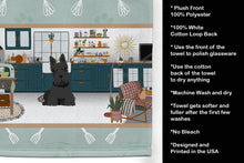 Load image into Gallery viewer, Black Scottish Terrier in the Kitchen Kitchen Towel