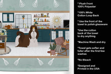Load image into Gallery viewer, Liver and White Shih Tzu in the Kitchen Kitchen Towel