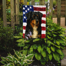 Load image into Gallery viewer, Black Australian Shepherd American Flag Garden Flag