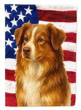 Load image into Gallery viewer, Red Australian Shepherd American Flag House Flag