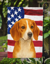 Load image into Gallery viewer, Red and White Beagle American Flag Garden Flag