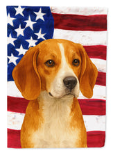 Load image into Gallery viewer, Red and White Beagle American Flag Garden Flag