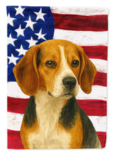 Load image into Gallery viewer, Tri-color Beagle American Flag House Flag