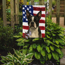 Load image into Gallery viewer, Boston Terrier American Flag Garden Flag