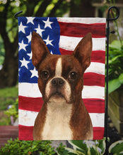 Load image into Gallery viewer, Seal and White Boston Terrier American Flag Garden Flag