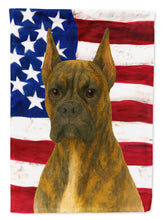 Load image into Gallery viewer, Brindle Cropped Boxer American Flag House Flag