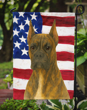 Load image into Gallery viewer, Brindle Cropped Boxer American Flag Garden Flag