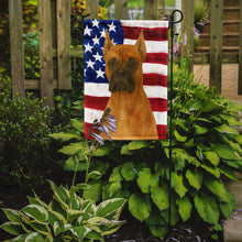Load image into Gallery viewer, Fawn Cropped Boxer American Flag Garden Flag
