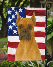Load image into Gallery viewer, Fawn Cropped Boxer American Flag Garden Flag