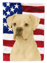 Load image into Gallery viewer, White Boxer American Flag Garden Flag