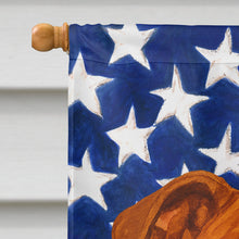Load image into Gallery viewer, Red English Bulldog American Flag House Flag