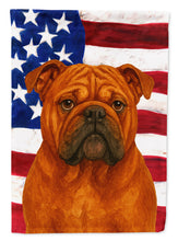 Load image into Gallery viewer, Red English Bulldog American Flag House Flag