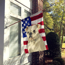 Load image into Gallery viewer, White English Bulldog American Flag House Flag