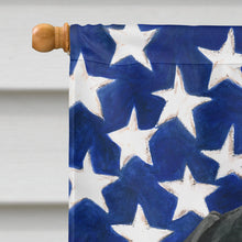 Load image into Gallery viewer, Black and Tan Dachshund American Flag House Flag