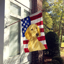 Load image into Gallery viewer, Cream Dachshund American Flag House Flag