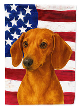 Load image into Gallery viewer, Red Dachshund American Flag Garden Flag