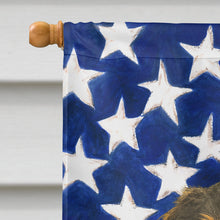 Load image into Gallery viewer, Wirehaired Black and Tan Dachshund American Flag House Flag