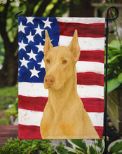 Load image into Gallery viewer, Fawn Doberman Pinscher American Flag Garden Flag