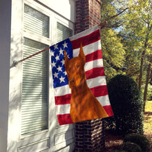 Load image into Gallery viewer, Red Doberman Pinscher American Flag House Flag