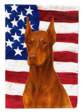 Load image into Gallery viewer, Red Doberman Pinscher American Flag House Flag