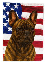 Load image into Gallery viewer, Brindle French Bulldog American Flag House Flag