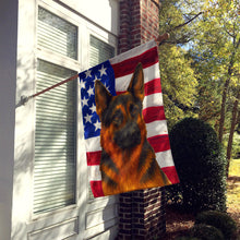 Load image into Gallery viewer, Black and Red German Shepherd American Flag House Flag