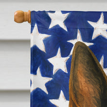 Load image into Gallery viewer, Black and Red German Shepherd American Flag House Flag