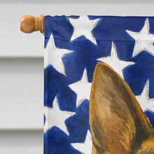 Load image into Gallery viewer, Black and Tan German Shepherd American Flag House Flag