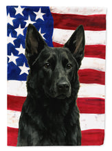 Load image into Gallery viewer, Black German Shepherd American Flag Garden Flag