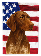 Load image into Gallery viewer, Liver German Shorthaired Pointer American Flag Garden Flag