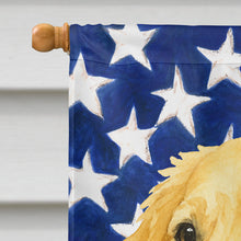 Load image into Gallery viewer, Light Golden Retriever American Flag House Flag