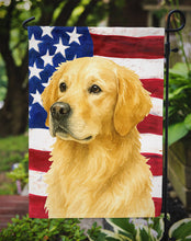 Load image into Gallery viewer, Light Golden Retriever American Flag Garden Flag