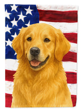 Load image into Gallery viewer, Golden Retriever American Flag Garden Flag