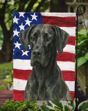 Load image into Gallery viewer, Black Great Dane American Flag Garden Flag