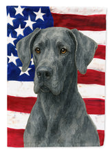 Load image into Gallery viewer, Blue Great Dane American Flag Garden Flag
