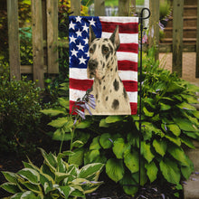 Load image into Gallery viewer, Harlequin Great Dane American Flag Garden Flag